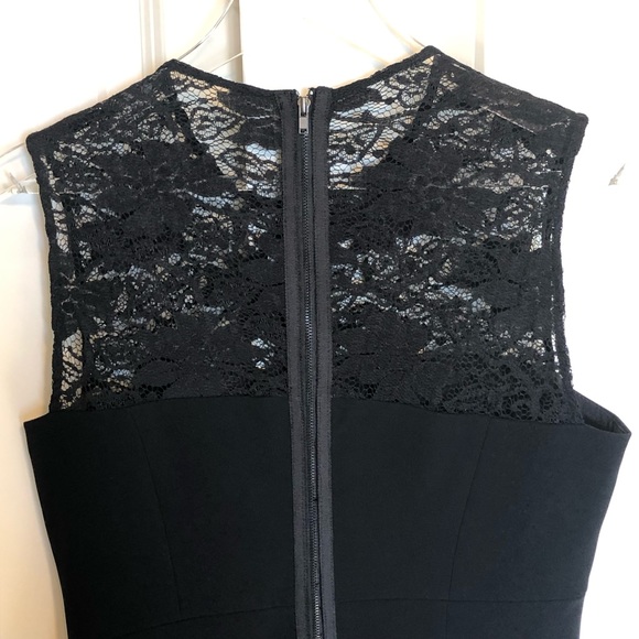 Teri Jon Dress 6 Black Cocktail Lace Formal Rickie Freeman Ruched Sheath medium - Picture 8 of 8